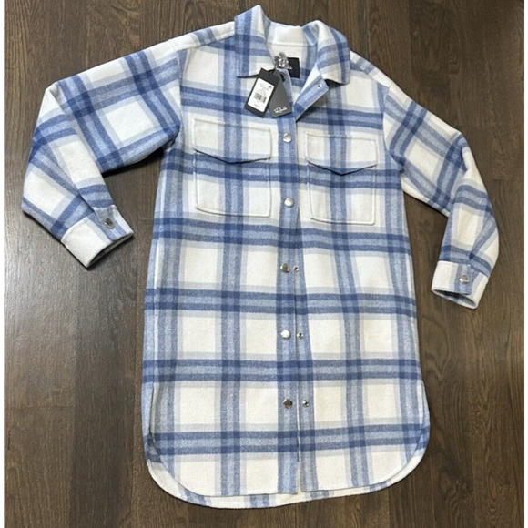 NWT Ret $ 399 Rails Jaro‎ Ivory Bay Coat Women Plaid - Size M - Picture 9 of 9